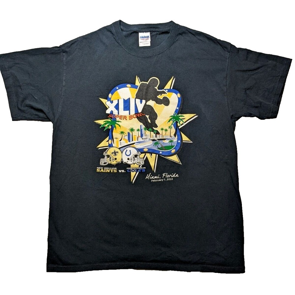 SUPER BOWL XLIV SAINTS VS COLTS MIAMI FL FEBRUARY 7 2020 Men Large T-Shirt